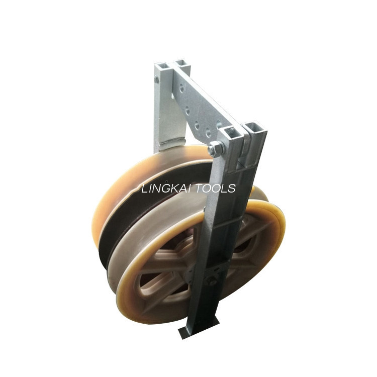 822 mm transmissie-bovenkabelrol met grote diameter, nylon schijfblokkatrol met drie wielen