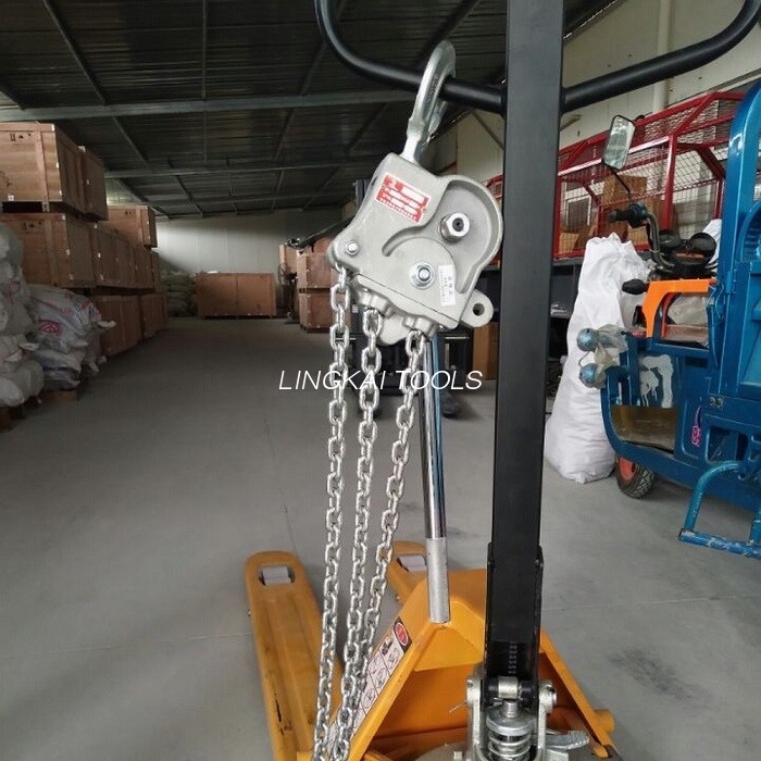 7,5 KN aluminium handmatige kettingtakel / bovenleiding bespanapparatuur